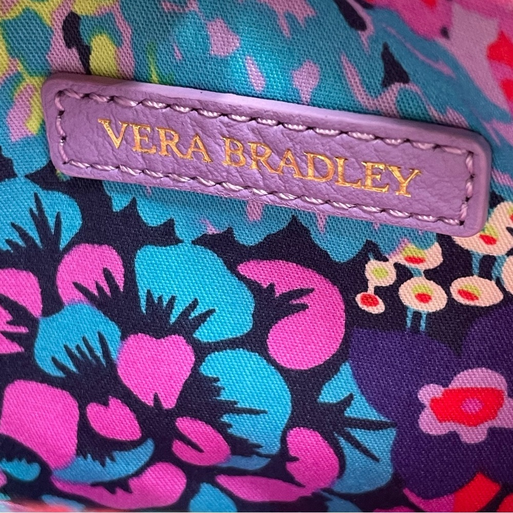 Vera Bradley Lavender Quilted leather Crossbody Bag adjustable strap. Used. - Picture 6 of 14